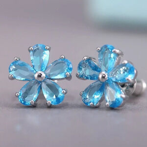 - 💥Beautiful Tiny Plum Blossom Zircon Dainty Stud Earrings for UNVN12456